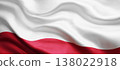 Poland flag waving in the wind 3D render 138022918