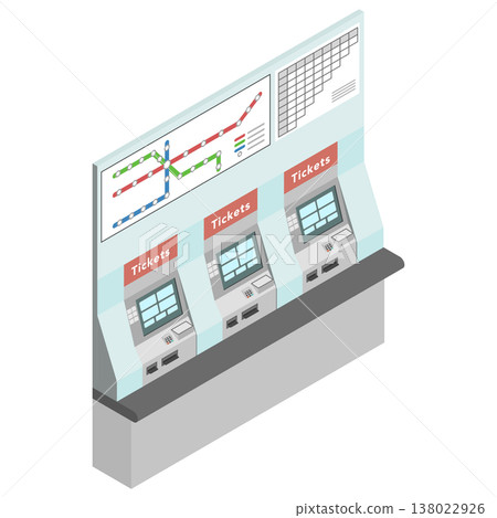等距圖:火車站售票機 等距圖:火車站售票機 138022926