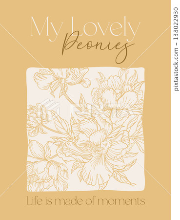 Design of blooming peonies Design of blooming peonies 138022930