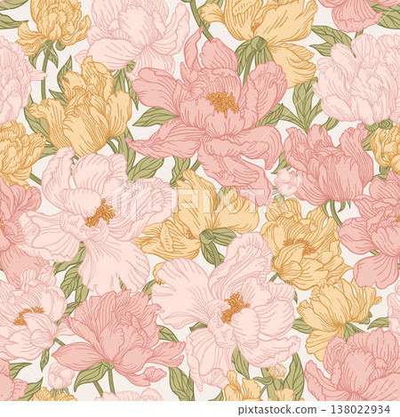 Seamless pattern with pink flowers Seamless pattern with pink flowers 138022934