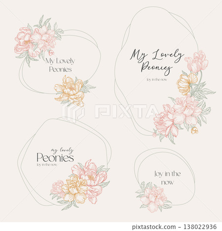 Collection of floral borders Collection of floral borders 138022936