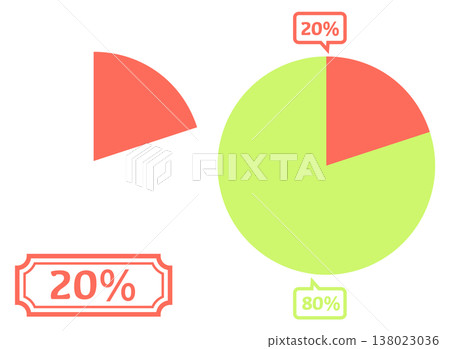 Simple pie chart illustration 20% 138023036