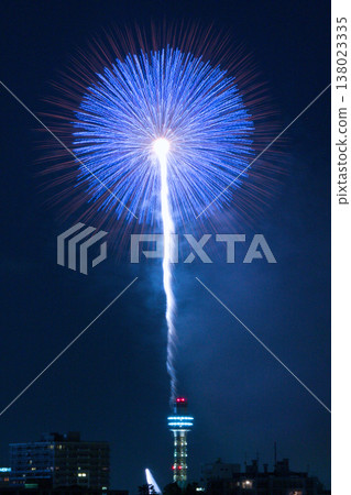 Marine Tower and fireworks Marine Tower and fireworks 138023335