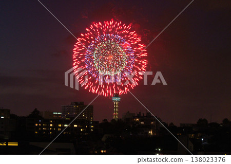 Marine Tower and fireworks Marine Tower and fireworks 138023376