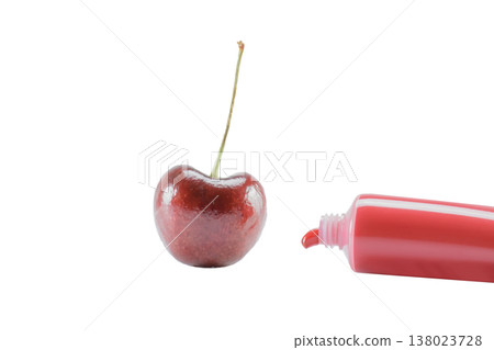 Red cherry and paint tube Red cherry and paint tube 138023728