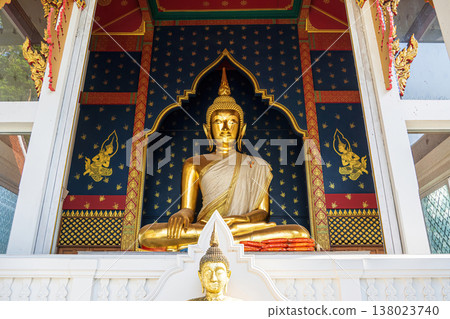 Golden Buddha on temple shrine Golden Buddha on temple shrine 138023740