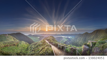 Mountain landscape Ponta Delgada island, Azores Portugal 138024051