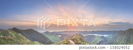 Mountain landscape Ponta Delgada island, Azores 138024052