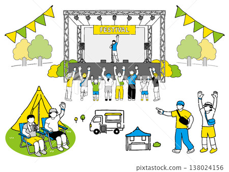Summer Festival Illustration Set Summer Festival Illustration Set 138024156
