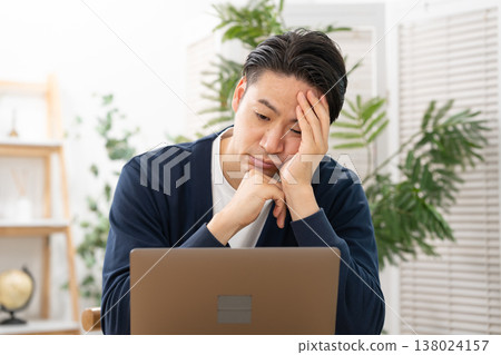 Worried man fatigue 138024157