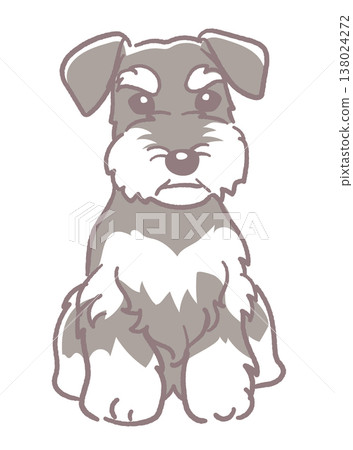 迷你雪納瑞犬的插畫素材。向量圖。 迷你雪納瑞犬的插畫素材。向量圖。 138024272
