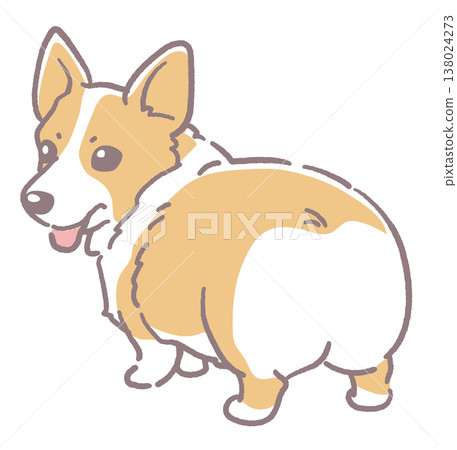Illustration of a dog, a Corgi. Vector illustration material. 138024273