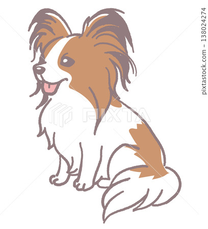 蝴蝶犬的插圖素材。向量圖。 蝴蝶犬的插圖素材。向量圖。 138024274