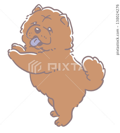 Illustration material of a Chow Chow dog. Vector illustration material. 138024276