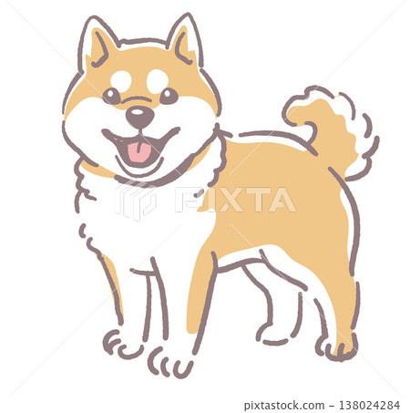 一張狗的插圖素材,具體來說是一張柴犬的插圖素材。向量圖。 一張狗的插圖素材,具體來說是一張柴犬的插圖素材。向量圖。 138024284