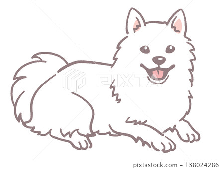 一隻日本狐狸犬的插畫素材。向量圖。 138024286