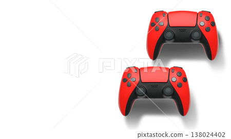 Wireless gaming controllers flying in air isolated on white background, symbolizing gaming technology concept Wireless gaming controllers flying in air isolated on white background, symbolizing gaming technology concept 138024402