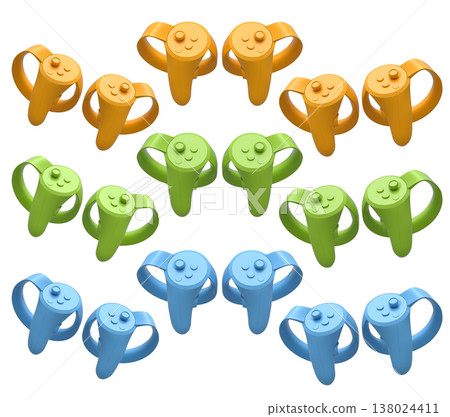 Virtual reality controllers for online gaming isolated on white background. 138024411
