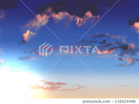 Backgrounds of the sky, clouds, and sun at various times of day Backgrounds of the sky, clouds, and sun at various times of day 138024496