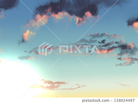 Backgrounds of the sky, clouds, and sun at various times of day Backgrounds of the sky, clouds, and sun at various times of day 138024497