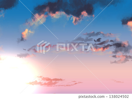 Backgrounds of the sky, clouds, and sun at various times of day Backgrounds of the sky, clouds, and sun at various times of day 138024502