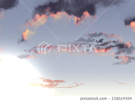 Backgrounds of the sky, clouds, and sun at various times of day Backgrounds of the sky, clouds, and sun at various times of day 138024504
