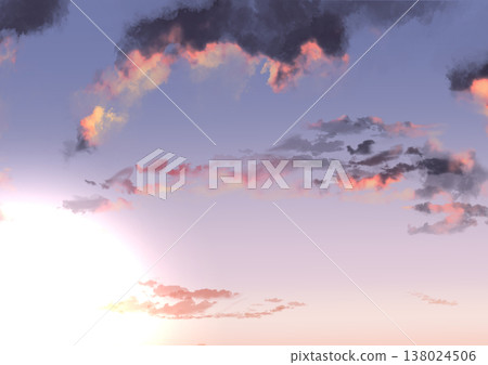 Backgrounds of the sky, clouds, and sun at various times of day 138024506