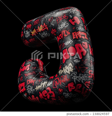 3D inflated J letter filled with bold graffiti tag in street art style on black backdrop with clipping path, urban creativity vibe 3D inflated J letter filled with bold graffiti tag in street art style on black backdrop with clipping path, urban creativity vibe 138024597
