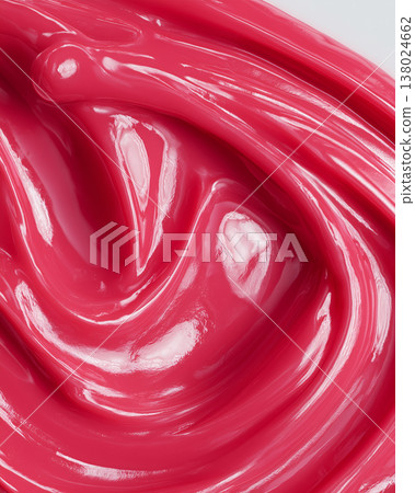 Closeup of glossy hot pink gel texture in smooth creamy skincare style on light backdrop, modern aesthetic of skincare ad style Closeup of glossy hot pink gel texture in smooth creamy skincare style on light backdrop, modern aesthetic of skincare ad style 138024662