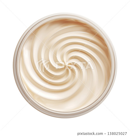 Creamy lotion or body butter in an open jar isolated on a white background, symbolizing skincare, hydration, softness and beauty Creamy lotion or body butter in an open jar isolated on a white background, symbolizing skincare, hydration, softness and beauty 138025027