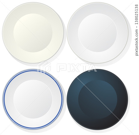 Set of Four Empty Vector Plates in Different Colors Set of Four Empty Vector Plates in Different Colors 138025138