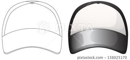 Front View Vector Illustration of Baseball Cap 138025170