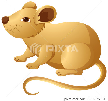 Cute Brown Mouse Vector Illustration for Chinese Zodiac Rat Sign 138025181