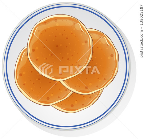 Stack of Golden Brown Pancakes on White Plate Stack of Golden Brown Pancakes on White Plate 138025187