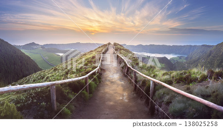 Mountain landscape Ponta Delgada island, Azores Mountain landscape Ponta Delgada island, Azores 138025258
