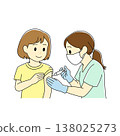 A nurse gives an injection to a female patient with a gentle touch. 138025273