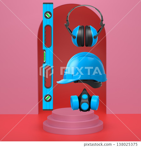 Abstract scene or podium for product showcase on monochrome background. Abstract scene or podium for product showcase on monochrome background. 138025375