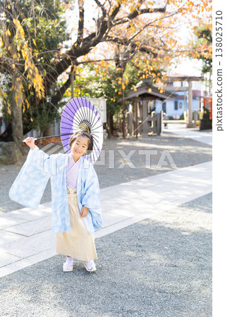 Shichi-Go-San ceremony for a five-year-old at a shrine 138025710
