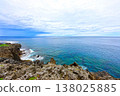 從沖繩島（沖繩縣）最北端邊戶岬眺望 138025885