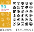social network online community website solid glyph icon set 138026091