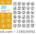 social network online community website line icon set 138026092