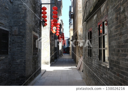 Stone-lined back alleys in China Stone-lined back alleys in China 138026216