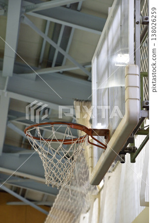 Gymnasium basketball goal 138026259