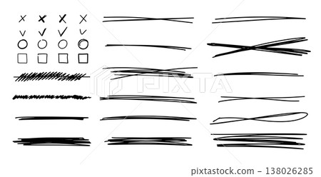 Set of highlights, crosses, lenes, marks. Set of highlights, crosses, lenes, marks. 138026285