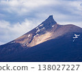 春天，陽光透過雲層照射在北海道駒嶽山頂（北海道南部，七江町）。 138027227