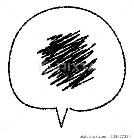 一條雜亂無章的線條和一個對話框圖示。 138027324