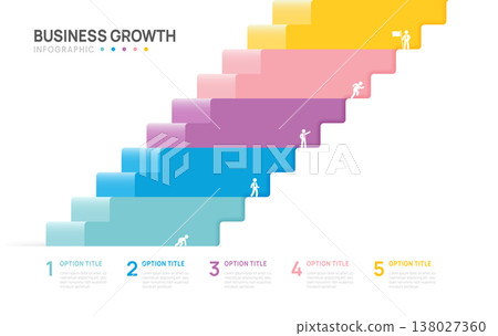 5-Step Business Growth Infographic Template for Process Presentation and Strategy Planning. 5-Step Business Growth Infographic Template for Process Presentation and Strategy Planning. 138027360