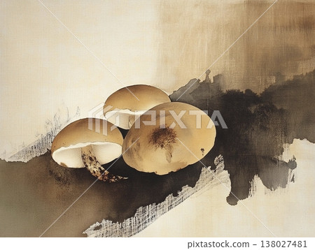 Shiitake mushrooms on a wooden board 138027481