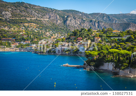 Beautiful water bay between Villefranche sur Mer and Cap Ferrat Beautiful water bay between Villefranche sur Mer and Cap Ferrat 138027531