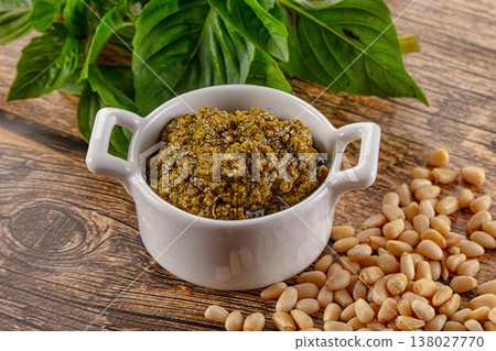 Italian Pesto sauce with basil Italian Pesto sauce with basil 138027770